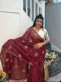 Linen saree