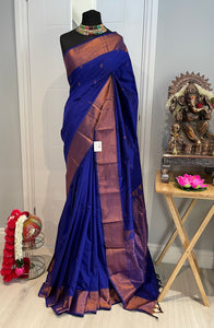 Royal Blue Semi Silk Saree