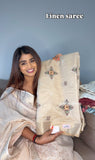 Linen cotton saree
