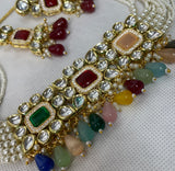Multi Colour Chocker with Earrings